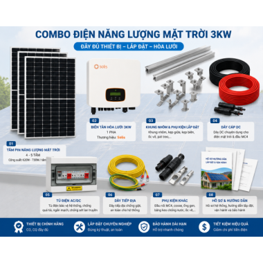 Combo Điện Mặt Trời Hòa Lưới 3.0 KWP