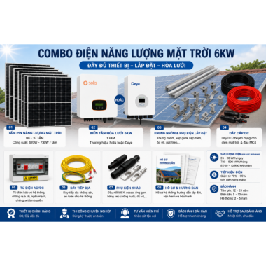 COMBO ĐIỆN NĂNG LƯỢNG MẶT TRỜI 6KW